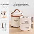 LUCKY STYLE  -  LANCHEIRA E MARMITA TÉMICA SUPER ESTILO PARA LEVAR COMIDA PARA O TRABALHO, PASSEIO OU ACADEMIA