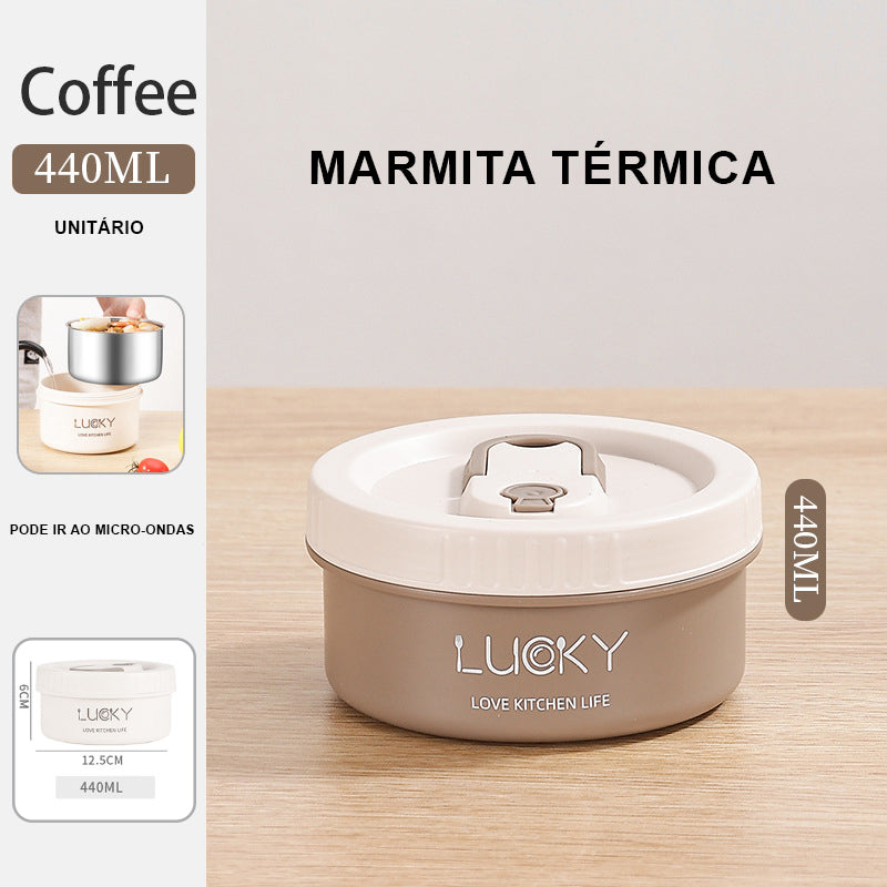 LUCKY STYLE  -  LANCHEIRA E MARMITA TÉMICA SUPER ESTILO PARA LEVAR COMIDA PARA O TRABALHO, PASSEIO OU ACADEMIA