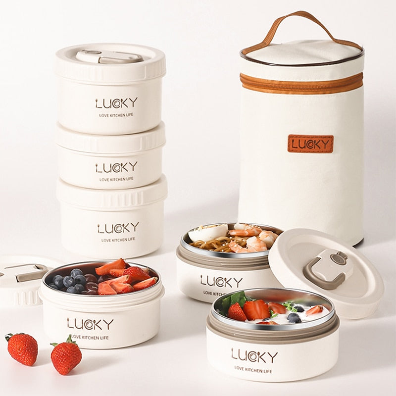 LUCKY STYLE  -  LANCHEIRA E MARMITA TÉMICA SUPER ESTILO PARA LEVAR COMIDA PARA O TRABALHO, PASSEIO OU ACADEMIA